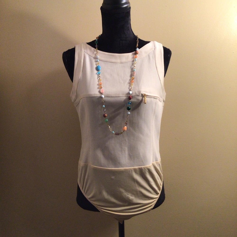Claude Montana Beige Vintage Bodysuit Size 12